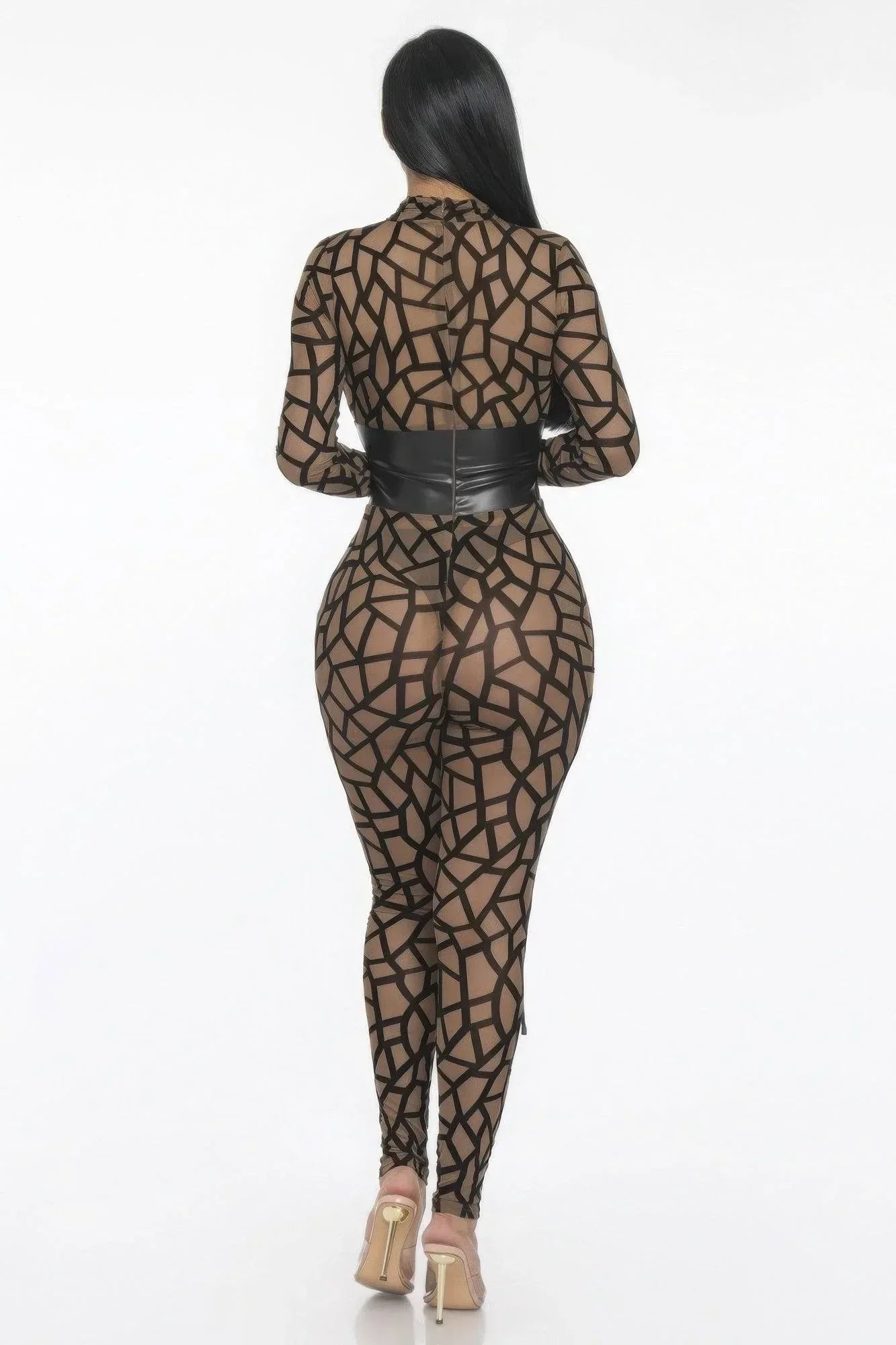 Geometric Printed Jersey Jumpsuit | Mixtshop LLC