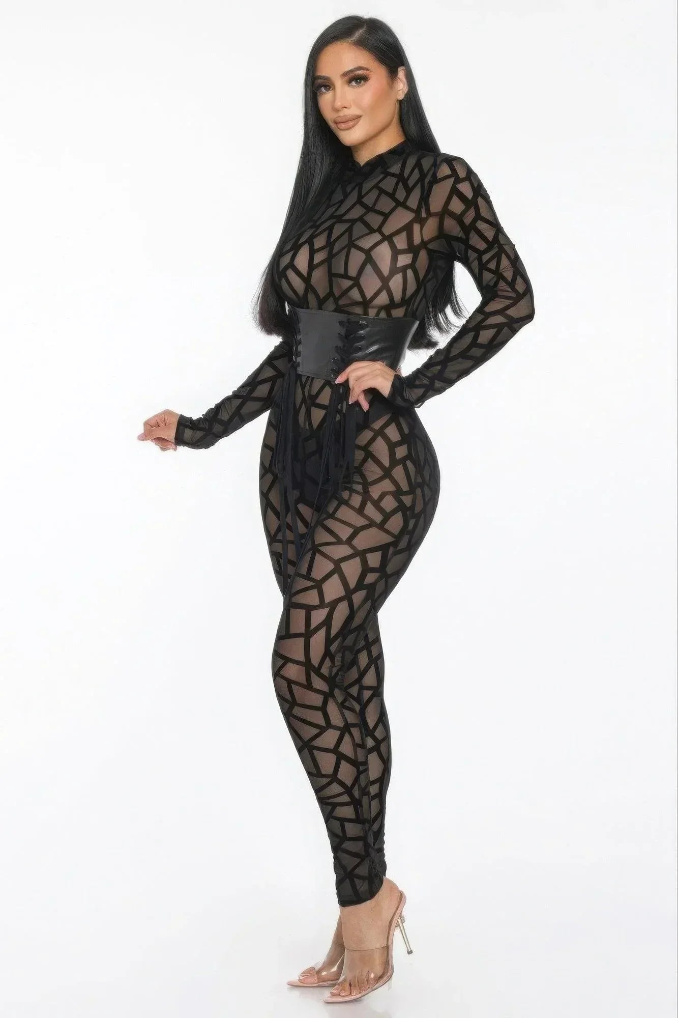 Geometric Printed Jersey Jumpsuit Secondary image