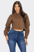 Bling Denim Button Down Shirt | Mixtshop LLC