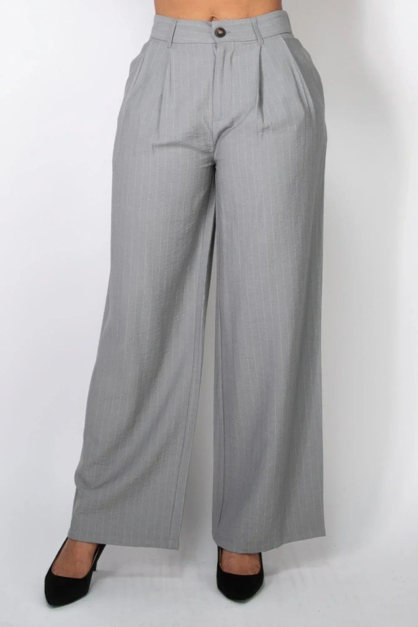 High-rise Stripe Wide Leg Pants | Mixtshop LLC Main image