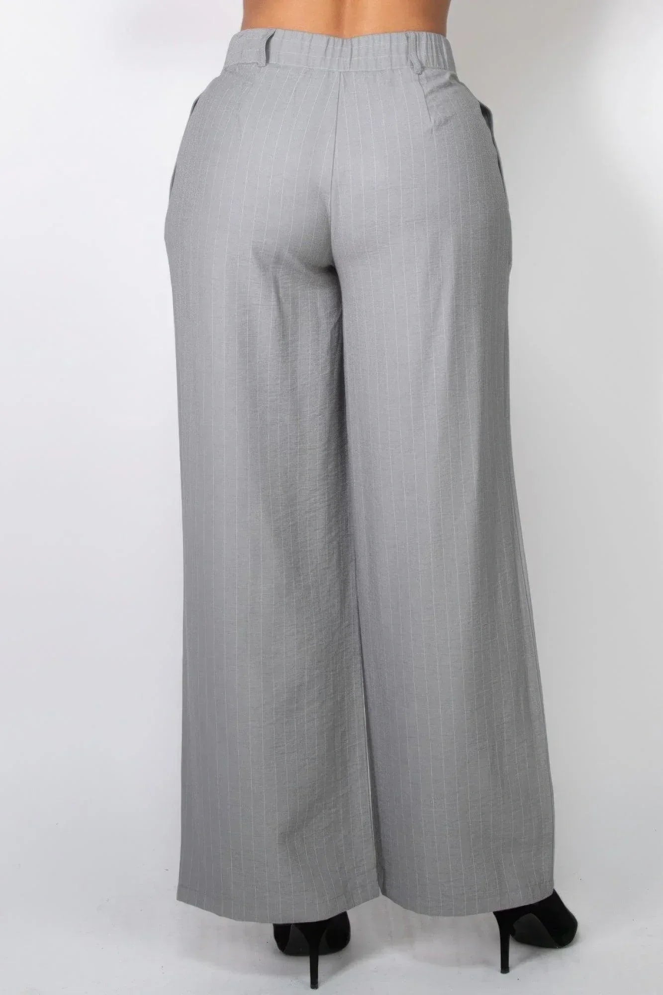 High-rise Stripe Wide Leg Pants | Mixtshop LLC