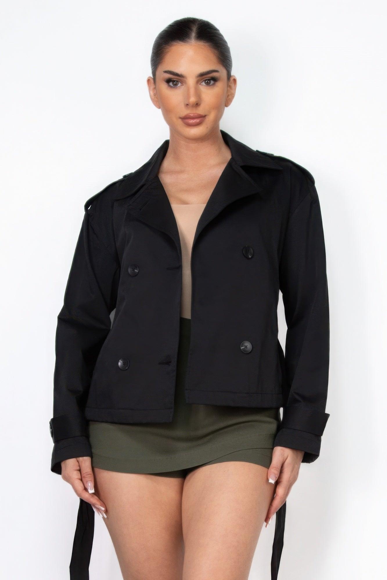 Double-breasted Waist-tie Trench Coat | Mixtshop LLC