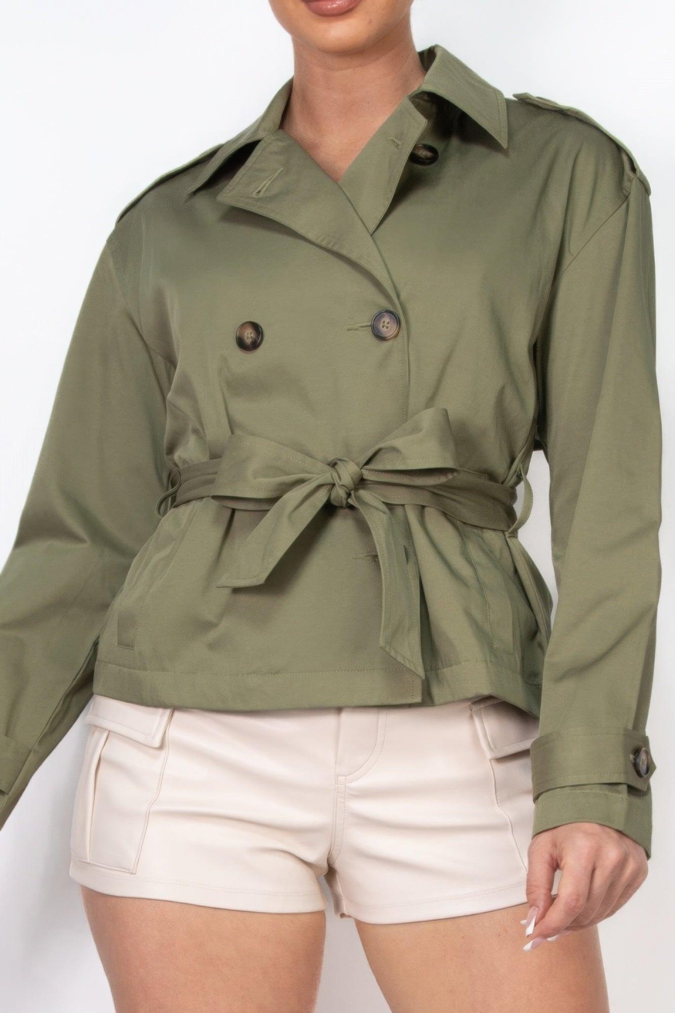 Double-breasted Waist-tie Trench Coat | Mixtshop LLC