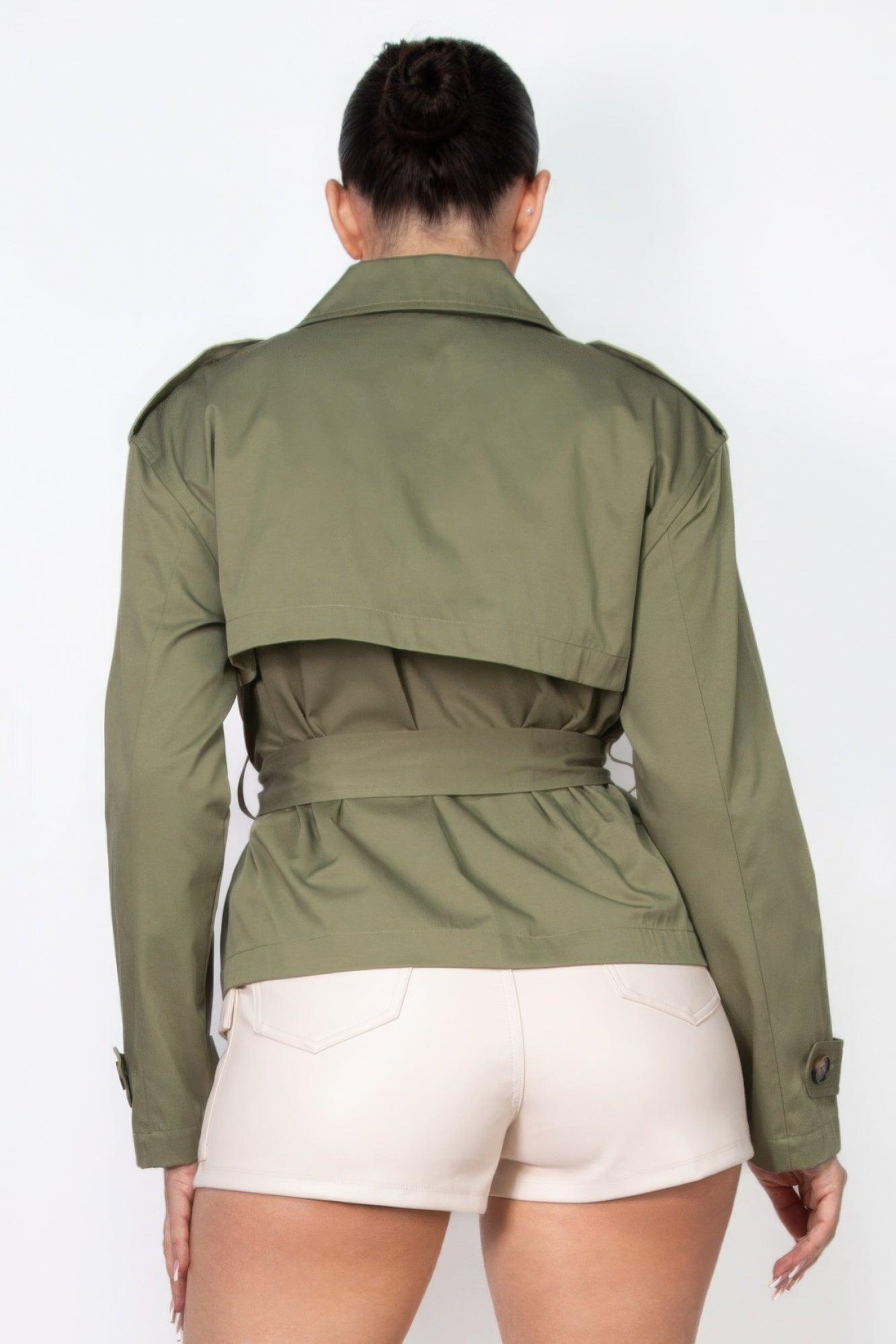 Double-breasted Waist-tie Trench Coat | Mixtshop LLC