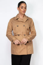 Double-breasted Notch Belted Coat | Mixtshop LLC