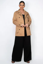 Double-breasted Notch Belted Coat | Mixtshop LLC