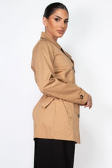 Double-breasted Notch Belted Coat | Mixtshop LLC
