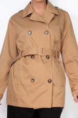 Double-breasted Notch Belted Coat | Mixtshop LLC