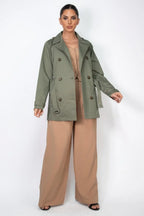 Double-breasted Notch Belted Coat | Mixtshop LLC