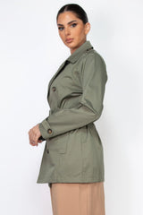 Double-breasted Notch Belted Coat | Mixtshop LLC
