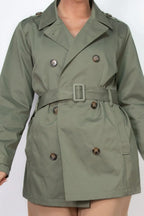 Double-breasted Notch Belted Coat | Mixtshop LLC