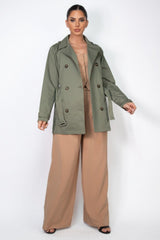 Double-breasted Notch Belted Coat | Mixtshop LLC