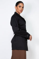 Double-breasted Notch Belted Coat | Mixtshop LLC