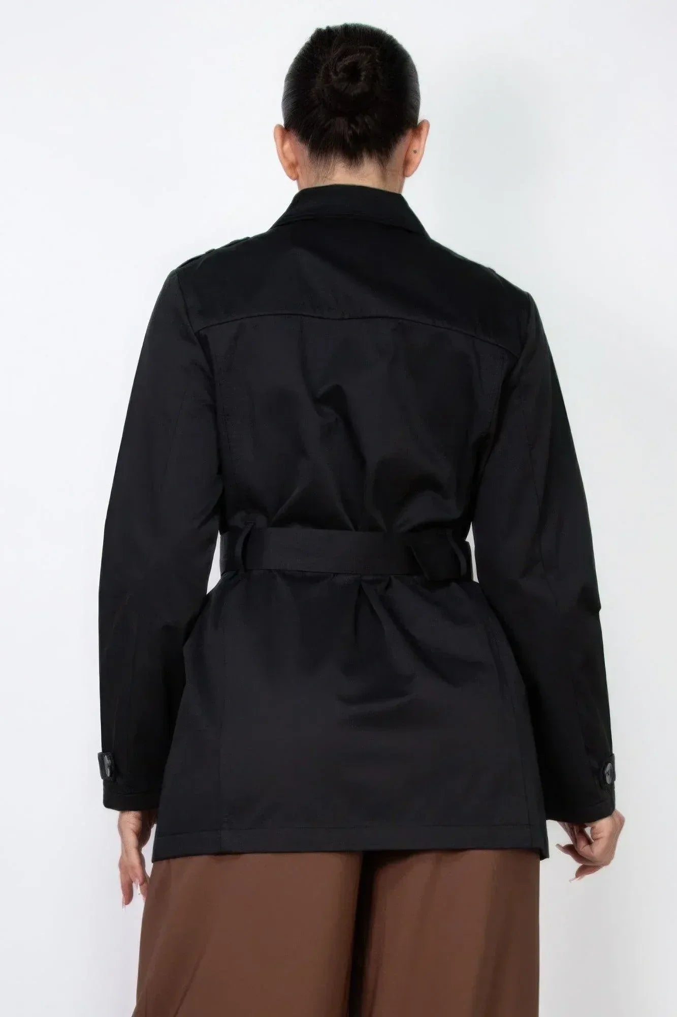 Double-breasted Notch Belted Coat | Mixtshop LLC