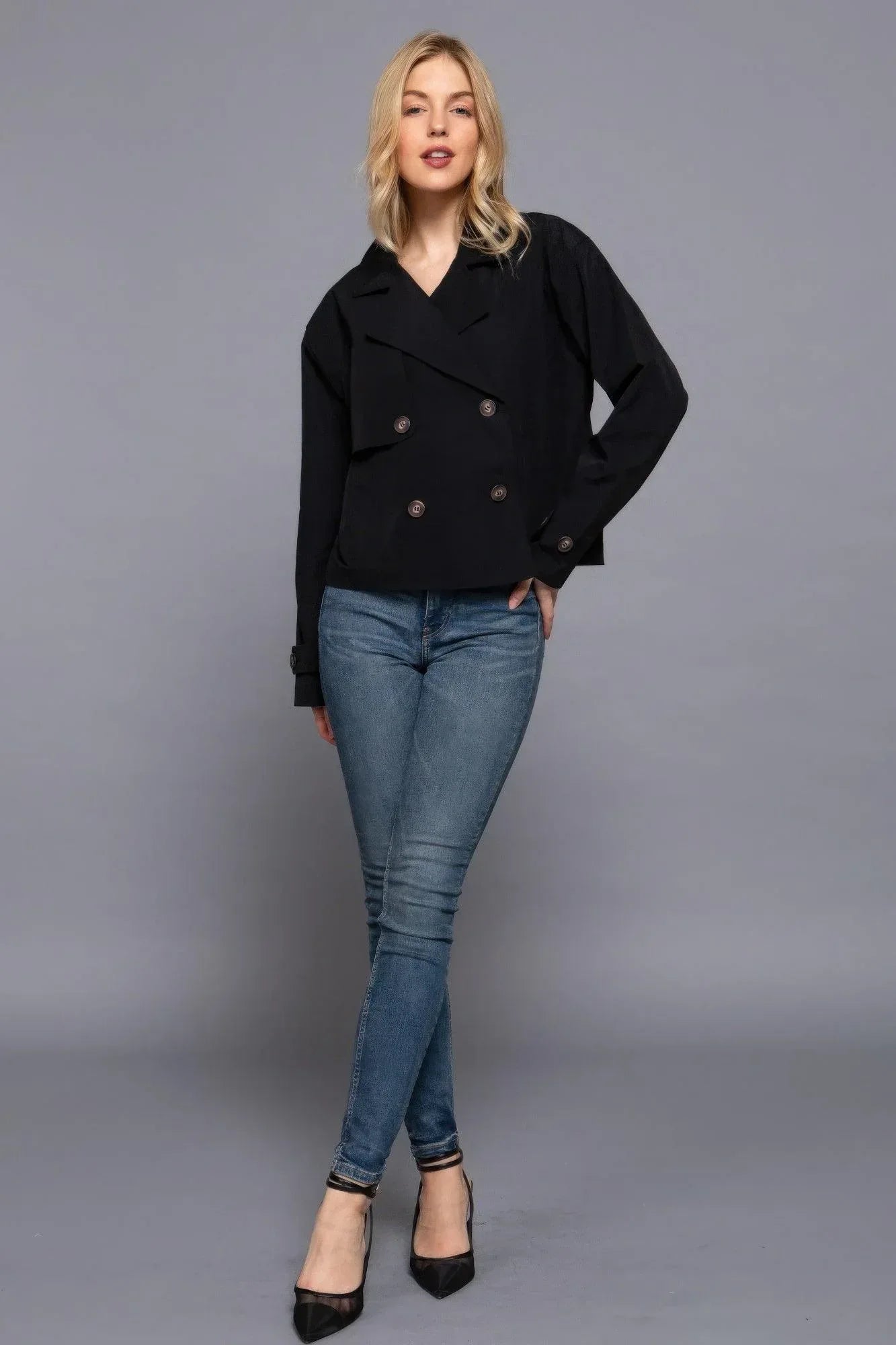 Double Breasted Short Trench Jacket Secondary image