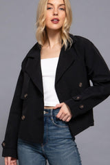 Double Breasted Short Trench Jacket | Mixtshop LLC