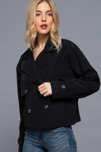 Double Breasted Short Trench Jacket | Mixtshop LLC