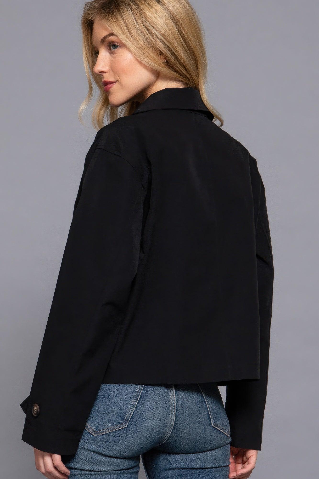 Double Breasted Short Trench Jacket | Mixtshop LLC