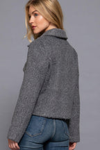 Long Slv Teddy Fleece Short Jacket | Mixtshop LLC