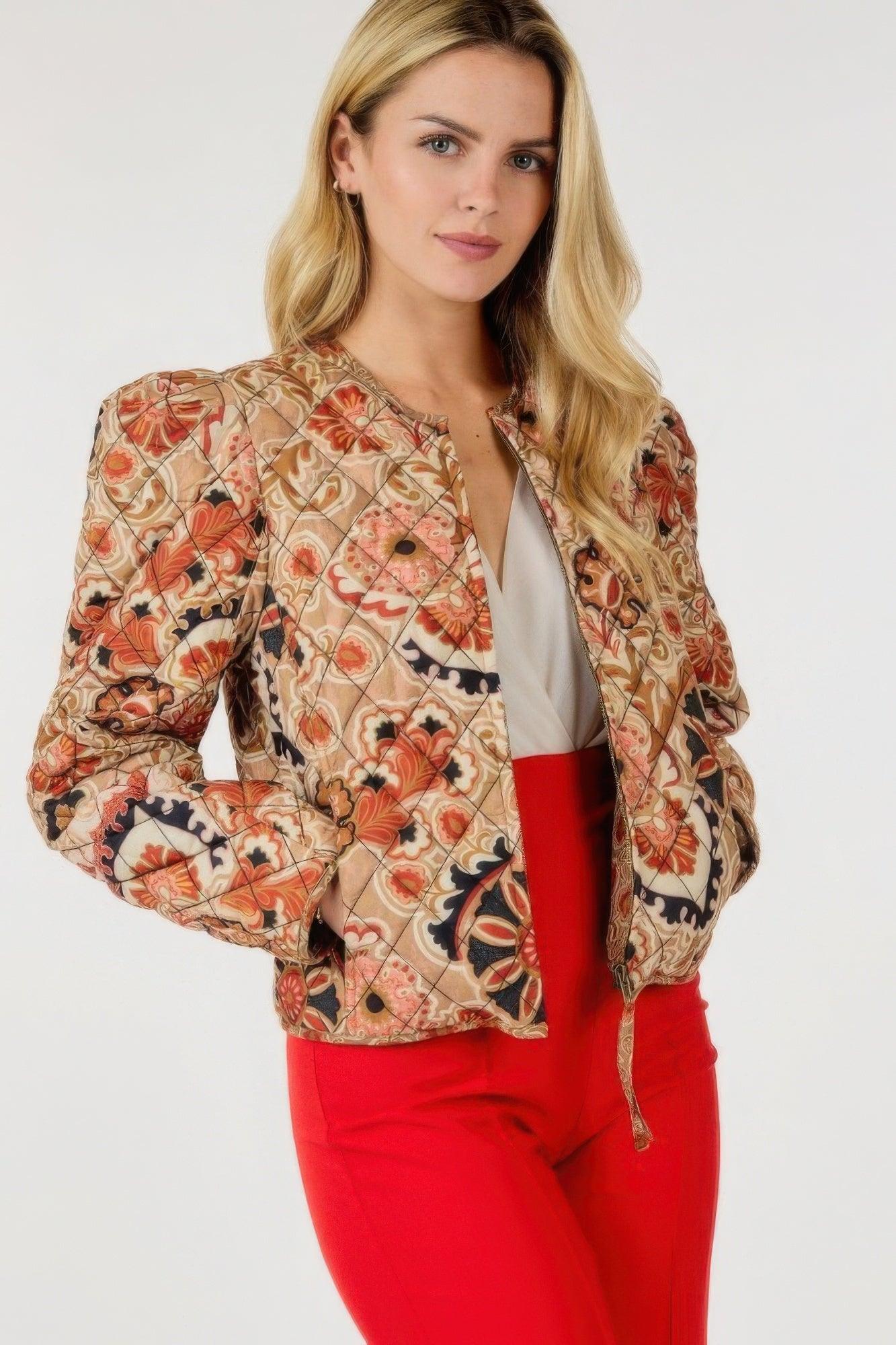 Zip Up Multi-print Jacket | Mixtshop LLC