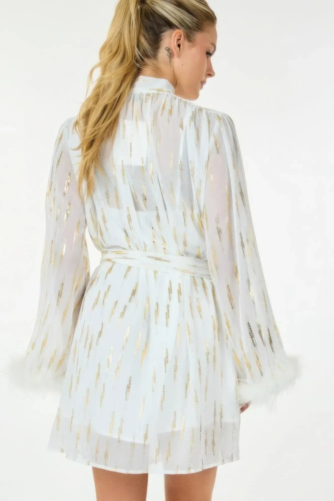 Metallic Print Short Dress | Mixtshop LLC