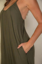 Spaghetti Strap Solid Wide Jumpsuit | Mixtshop LLC