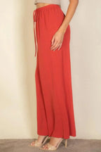 Drawstring Waist Wide Leg Minimalist Pants | Mixtshop LLC