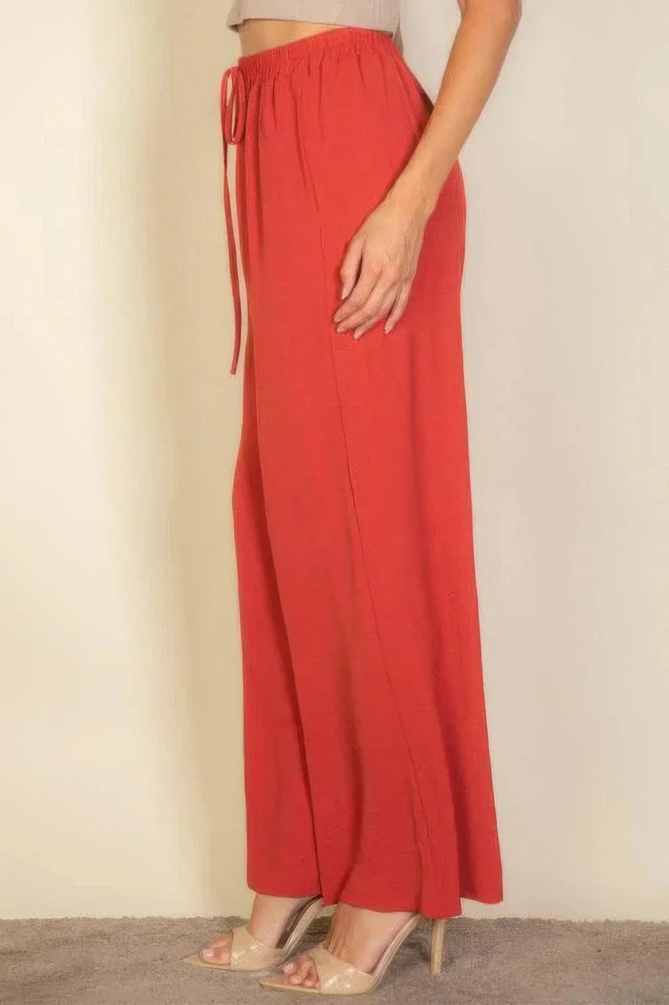 Drawstring Waist Wide Leg Minimalist Pants | Mixtshop LLC