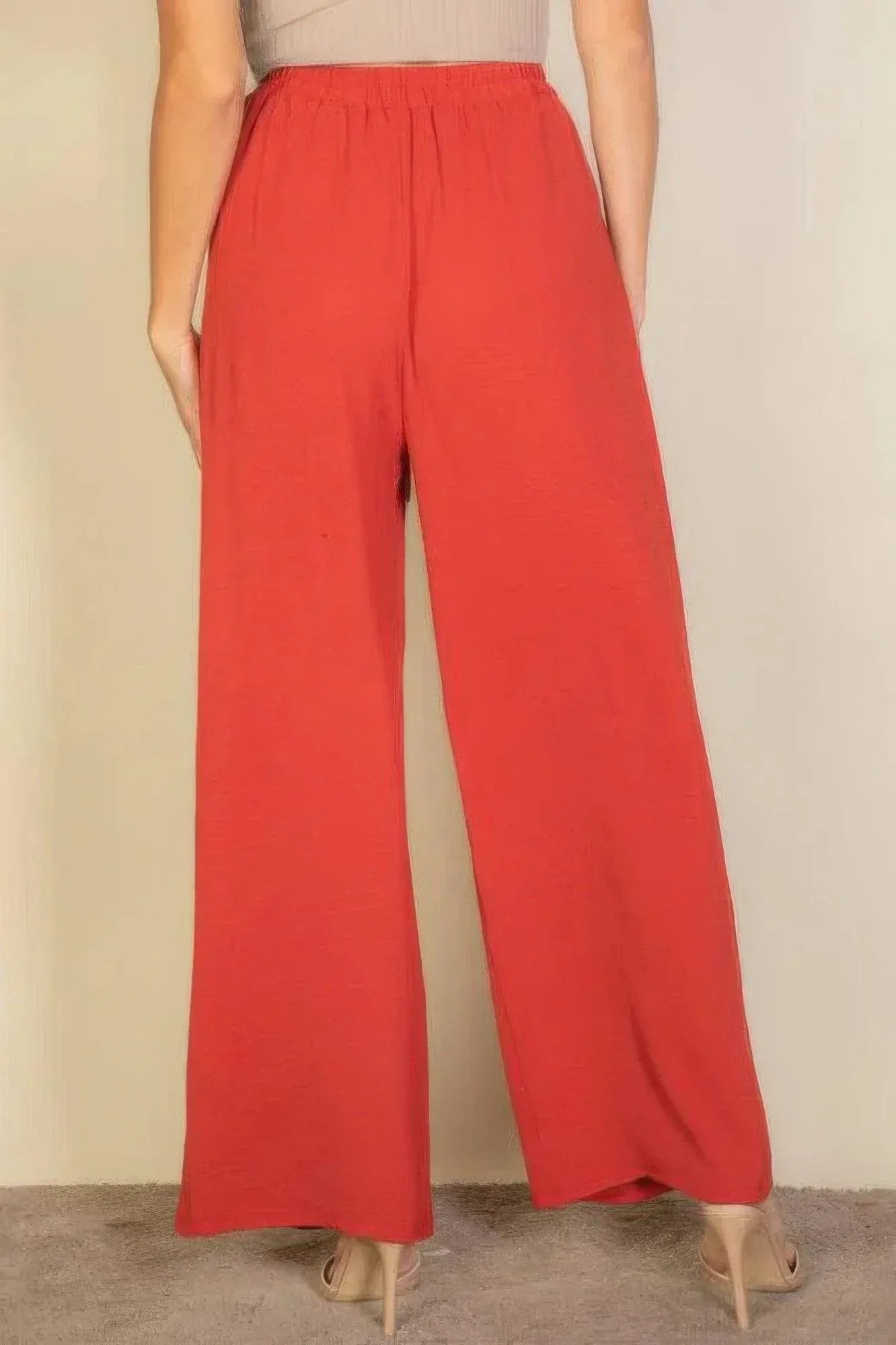 Drawstring Waist Wide Leg Minimalist Pants | Mixtshop LLC