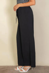 Drawstring Waist Wide Leg Minimalist Pants | Mixtshop LLC
