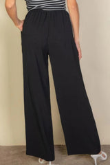 Drawstring Waist Wide Leg Minimalist Pants | Mixtshop LLC
