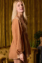 Velvet Long Sleeve Square Neck Flowy Romper | Mixtshop LLC