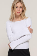 Long Sleeve Boat Neck Sweater | Mixtshop LLC