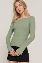 Long Sleeve Boat Neck Sweater | Mixtshop LLC