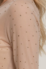 Long Slv Mesh W/rhinestone Top | Mixtshop LLC