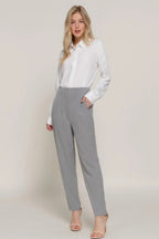 High Waist Pintuck Detail Long Pants | Mixtshop LLC