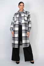 Plaid Buttoned Shacket Coat | Mixtshop LLC