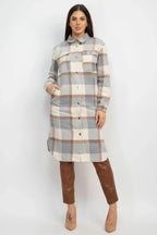 Plaid Buttoned Shacket Coat | Mixtshop LLC