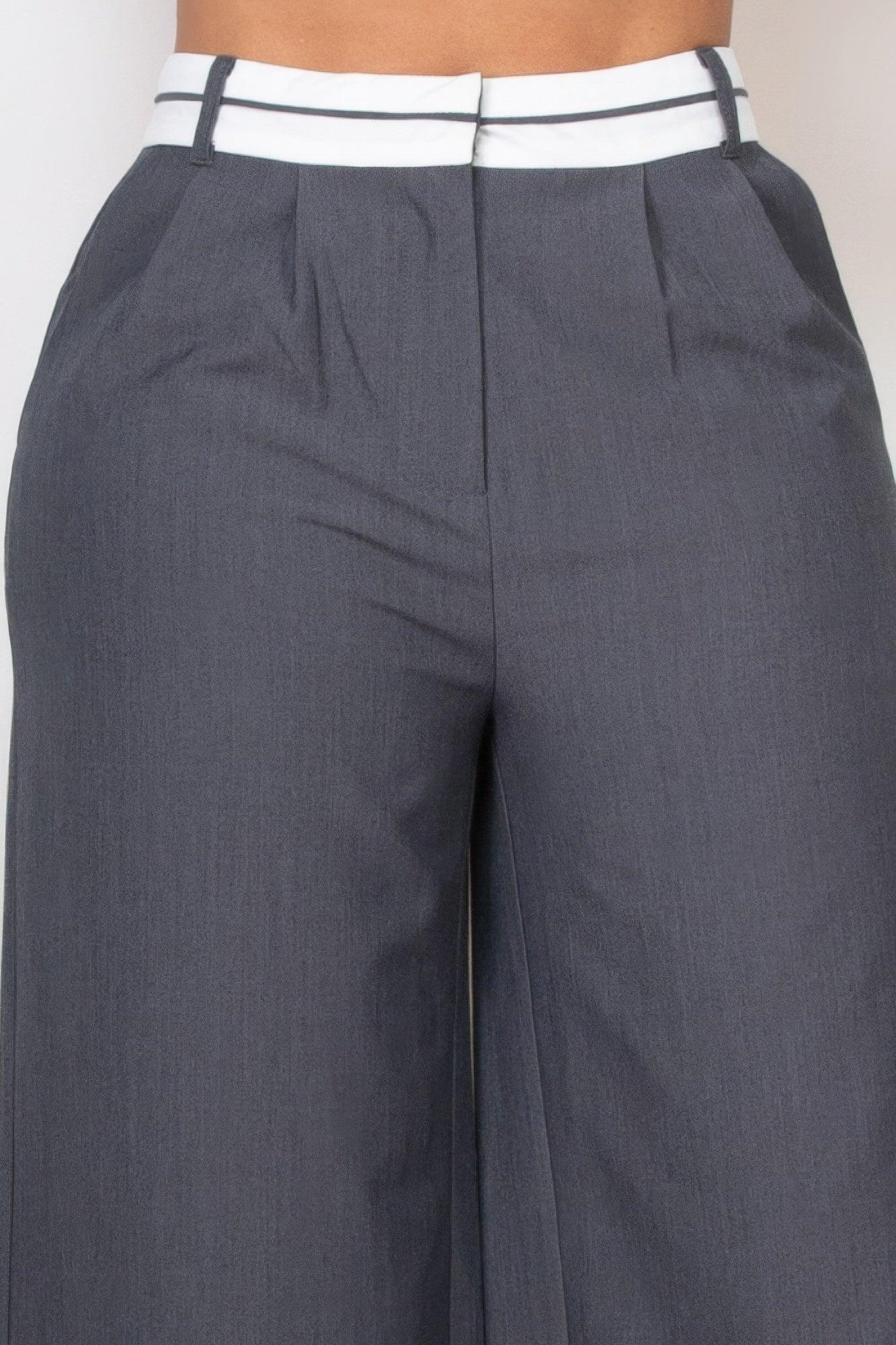 Pleated Double Waistband Pants | Mixtshop LLC