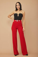 Cg Buckle And Button Detail Pants | Mixtshop LLC