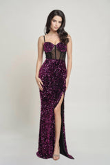 Cecily Teddy Velvet Corset Maxi Dress | Mixtshop LLC
