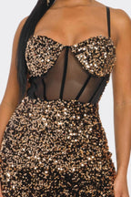Cecily Teddy Velvet Corset Maxi Dress | Mixtshop LLC