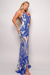 Spaghetti Strap Art Deco Sequins Maxi Dress | Mixtshop LLC