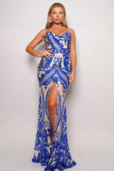 Spaghetti Strap Art Deco Sequins Maxi Dress | Mixtshop LLC