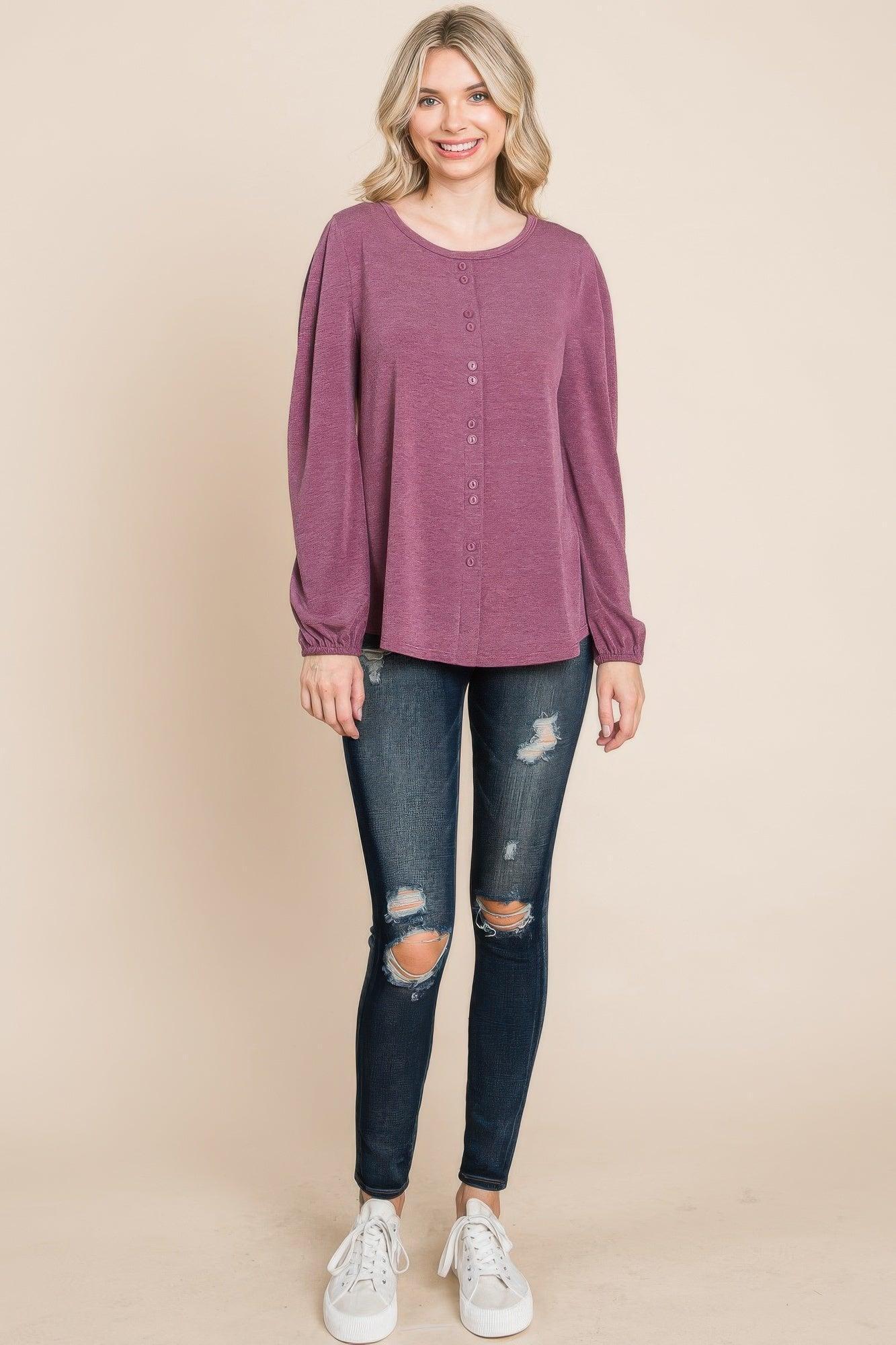 Solid Tr Spandex Long Sleeve Top Secondary image