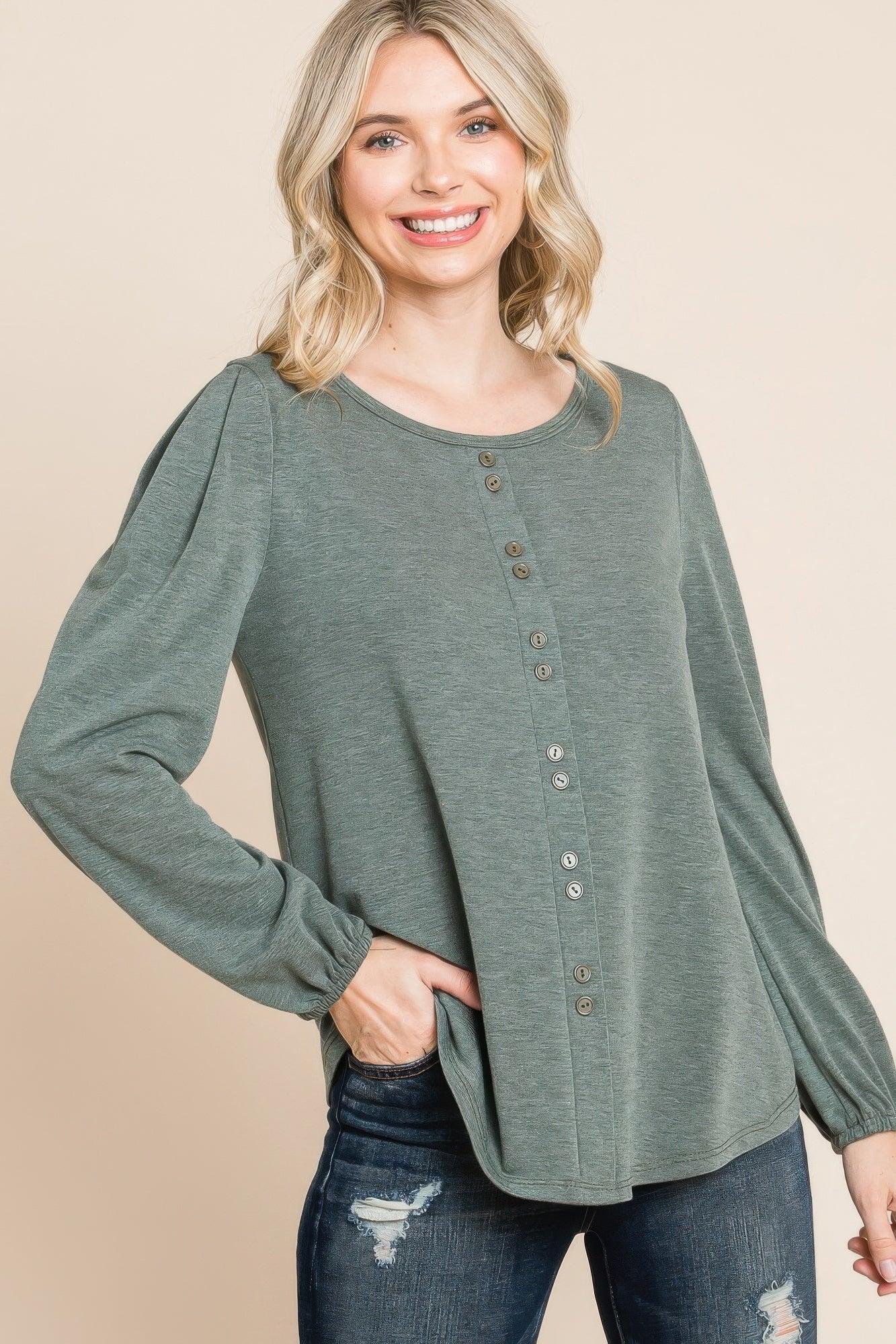 Solid Tr Spandex Long Sleeve Top | Mixtshop LLC