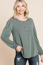 Solid Tr Spandex Long Sleeve Top | Mixtshop LLC