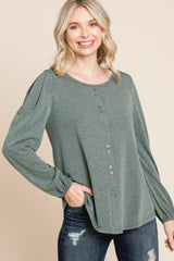 Solid Tr Spandex Long Sleeve Top | Mixtshop LLC