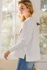 Hearts Hotfix Rhinestone Oversized Pullover | Mixtshop LLC