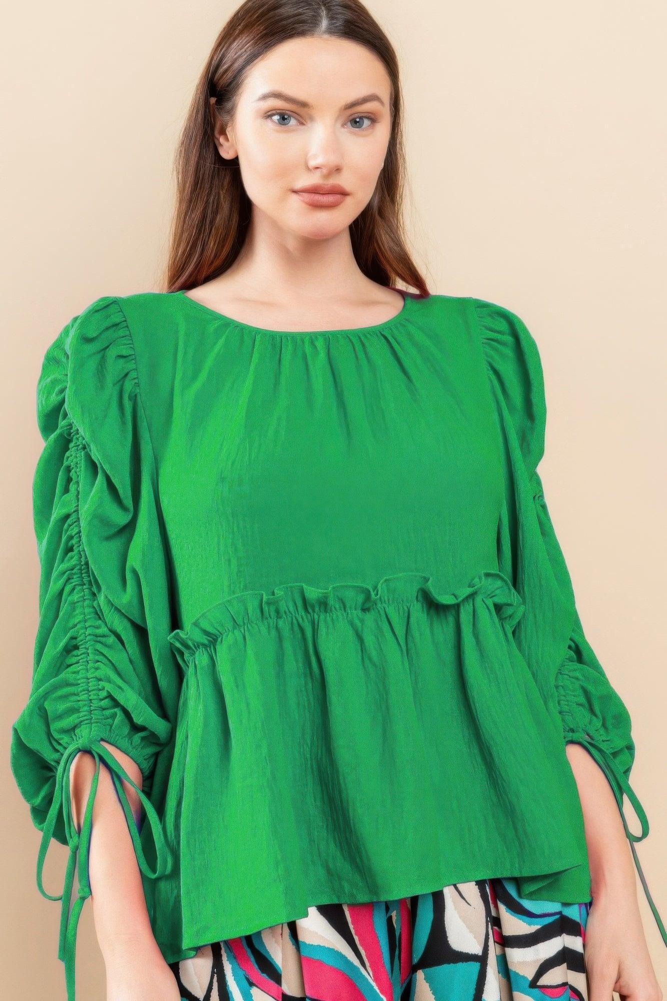 Round Neckline Babydoll Top | Mixtshop LLC Main image